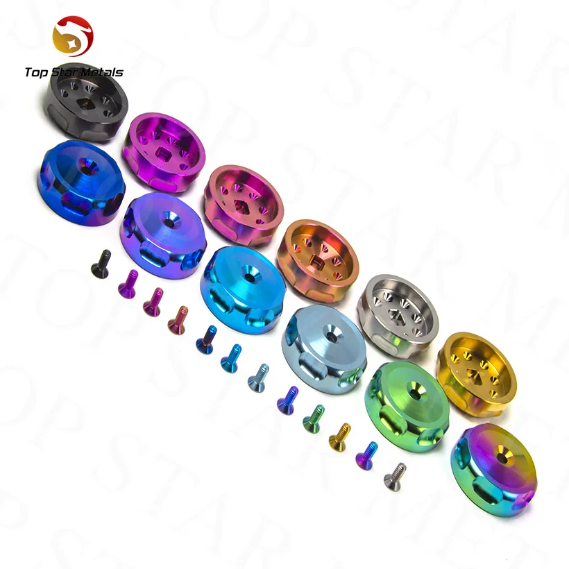 TITST GR5 M3X8 Countersunk CNC Motorcycle Adjust Front Rear Nut Motorcycle Front Shock Absorbers Suspensions Cover Nut Screw