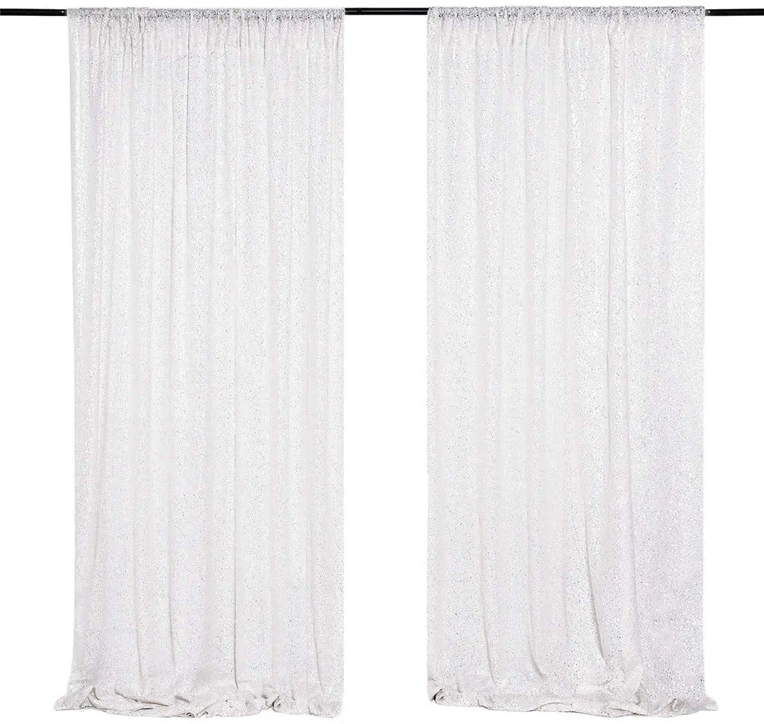 XinLan Free Sample Birthday Party Stage Curtain Portable Wedding Event Stage Decoration Black Sequin Curtain
