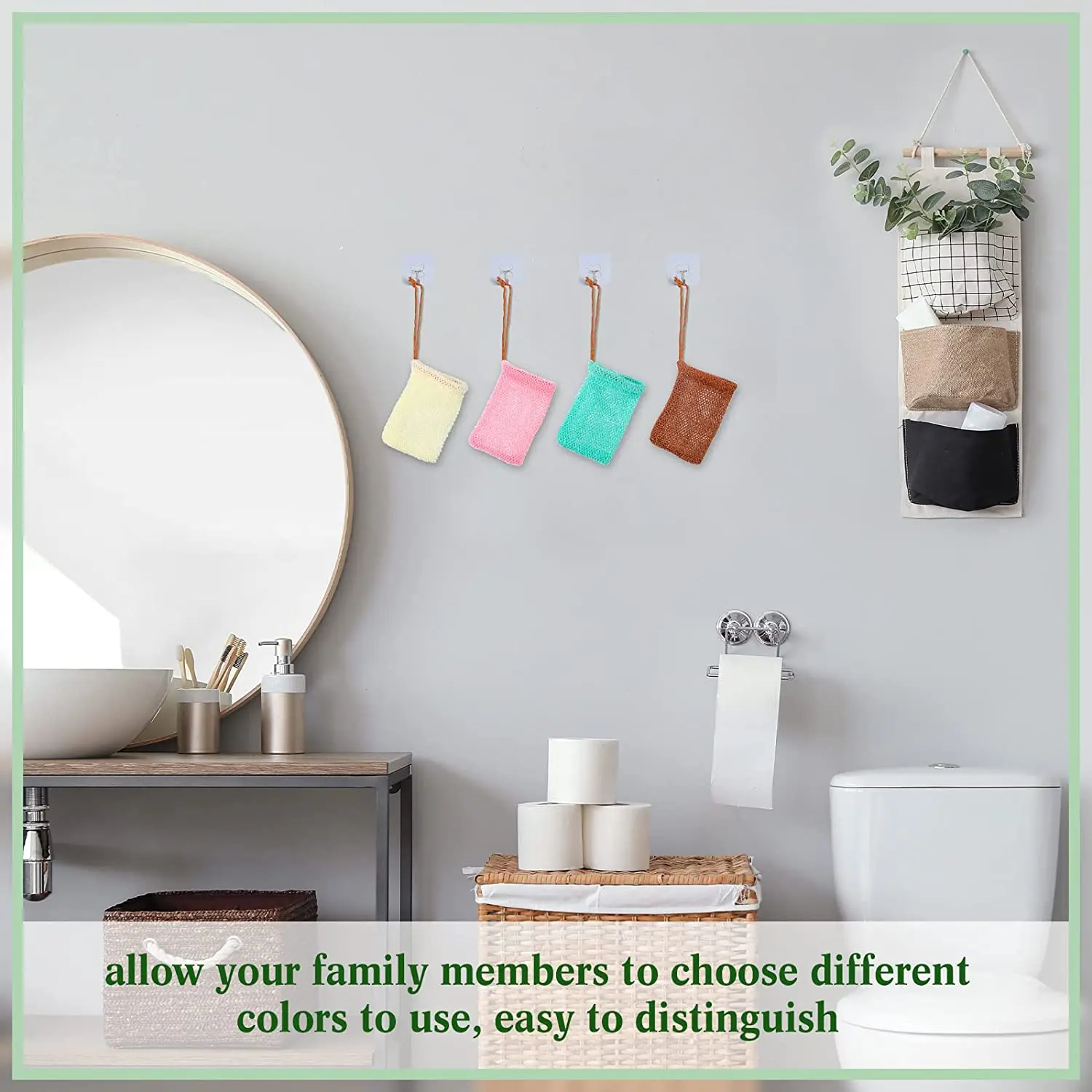 Premium Durable Exfoliating Mesh Pouch Soap Saver Scrubber Nylon Cotton