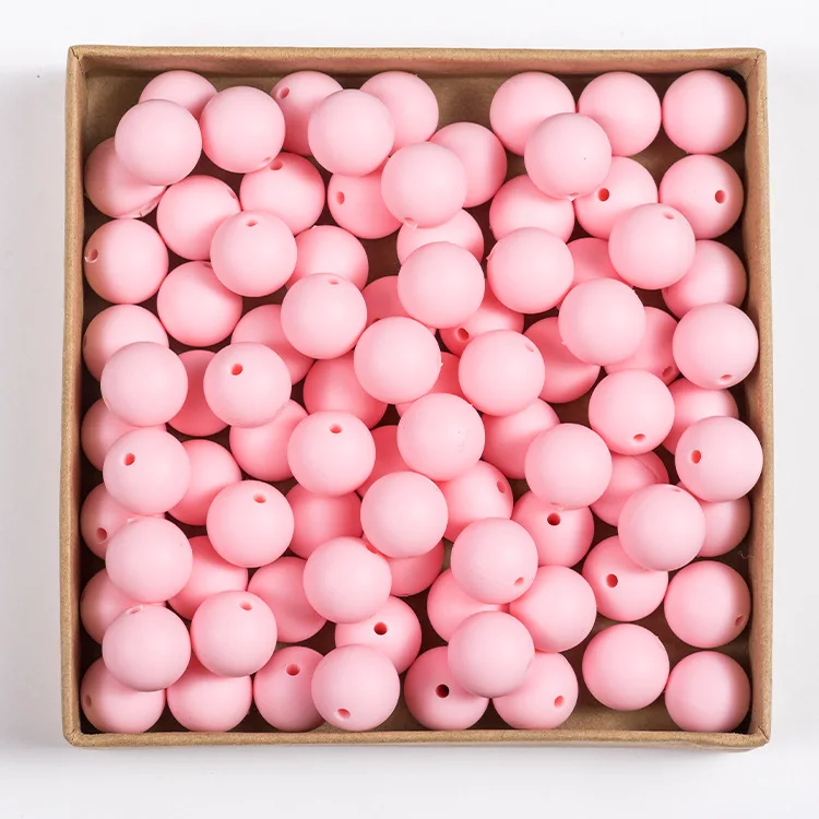 Silicone Beads 15mm Baby Teething Beads Baby Teether Safe Food Grade  Nursing Chewing Round Silicone Beads