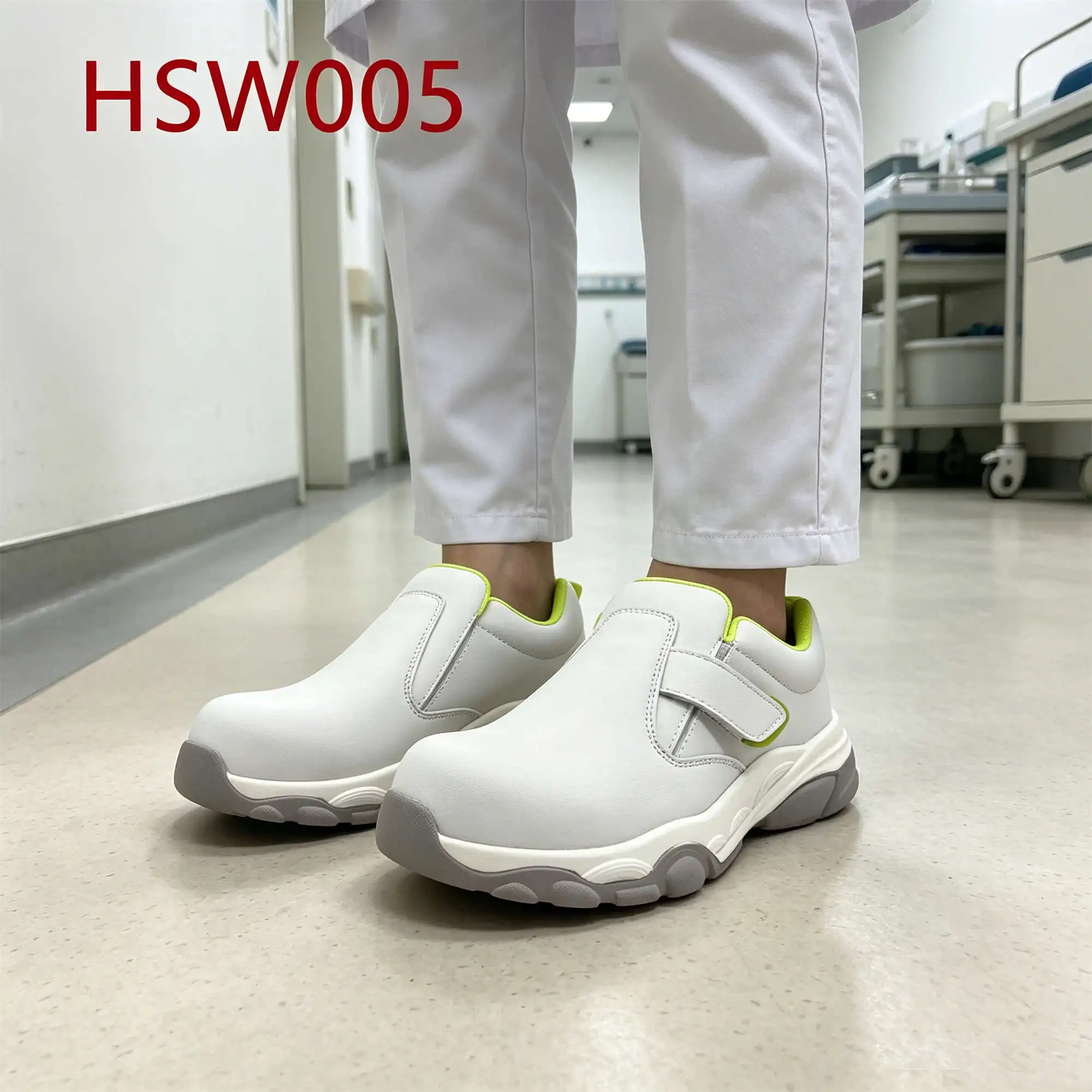 ZYF,Biochemical Zone Fiberglass Toe Insert White Safety Shoes Healthcare Dual Density PU Injection Outsole Work Clogs HSW005