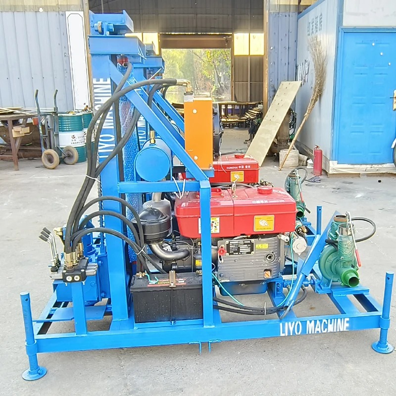 150M Depth Diesel Hydraulic Water Well Drilling Machine for Well Includes Tires and Drill Bits