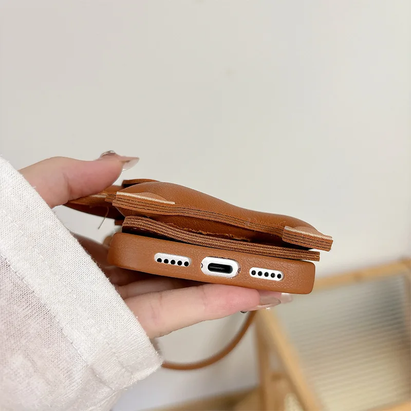 17 Pro Max Business Fashion Design Women IPhone Case For 16 15 14 Plus Puppy Wallet Card Holder Lanyard_voghion.com