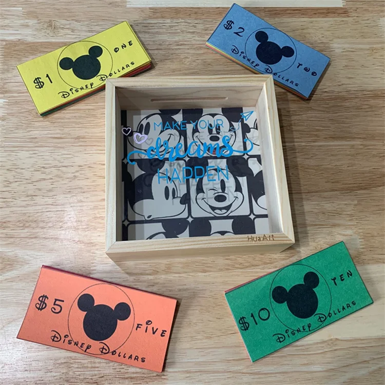 Piggy Banks Adults Decorative Shadow Box Bank Wooden Coin Saving Box