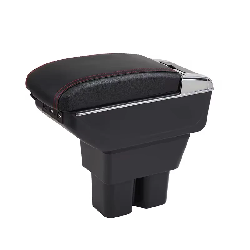 tiypeor suzuki front armrest organizer container black car accessories console storage box with cup holder function-1
