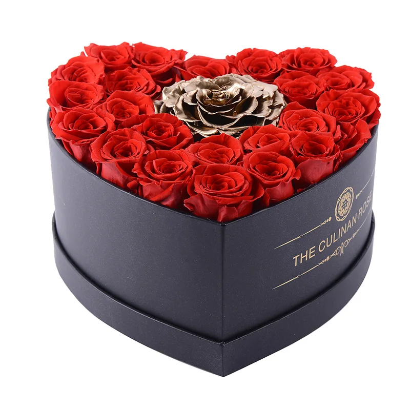 Caja De Regalo Con Rosa Eterna Azul - Acrílico Transparente, 4.7x4.7x4.4 Cm, Para Anillos O Joyas