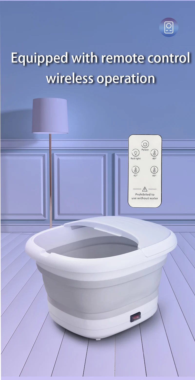 Electric Foot Bath Spa With Heat 4 Massage Rollers & Bubble Collapsible Pedicure Foot Soaker Tub