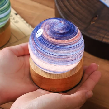 Bestseller Alert 8cm Glass Globe Night Light with Modern Design Natural Wood Base Plug-In Power Supply for Dreamy Bedroom Decor