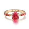 Solid 14k gold lab grown ruby ring