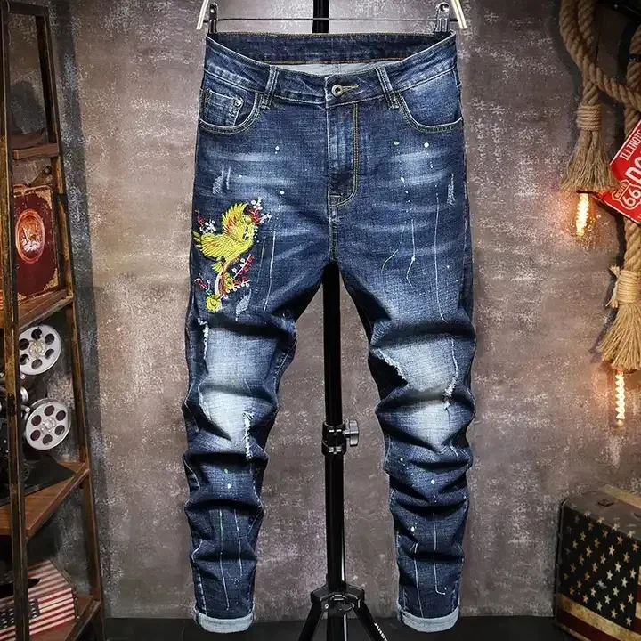 Factory Supply High Quality Men Slim Fit Jeans Trousers Lightweight ...