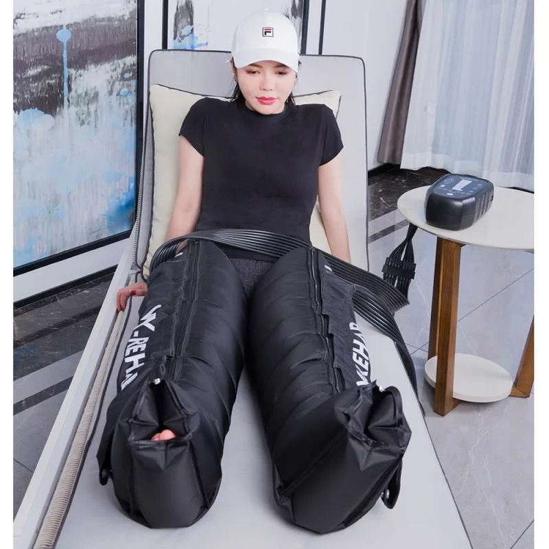 Portable Pneumatic Compression Sleeve 8 Chamber Air Pressure Leg Massager
