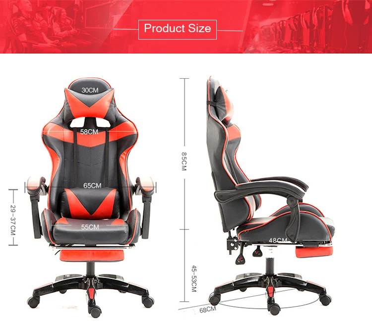 Cheap Pu Leather Computer Gaming Chair Ergonomic Silla Gamer Racing ...