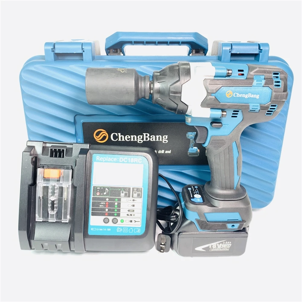 880-1500N. M высококрутящий момент бесщеточный Электрический ударный ключ перезаряжаемый литиевый аккумулятор сверхмощный беспроводной для ремонта автомобиля