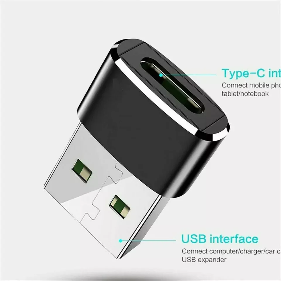 USB tipo C hembra a USB 3,1 macho Adaptador convertidor cargador para Samsung iPhone15