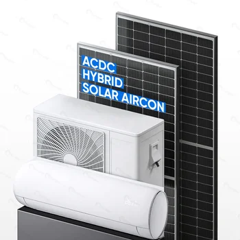 2 Ton 24000Btu Dc Inverter Hybrid Solar Powered Ac Air Conditioner Mini Split Unit For Home Use