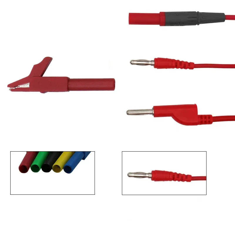 Зажимы типа «крокодил» с полной защитой 55 мм зажим для профессионального мультиметра зажимом кабеля «банан»