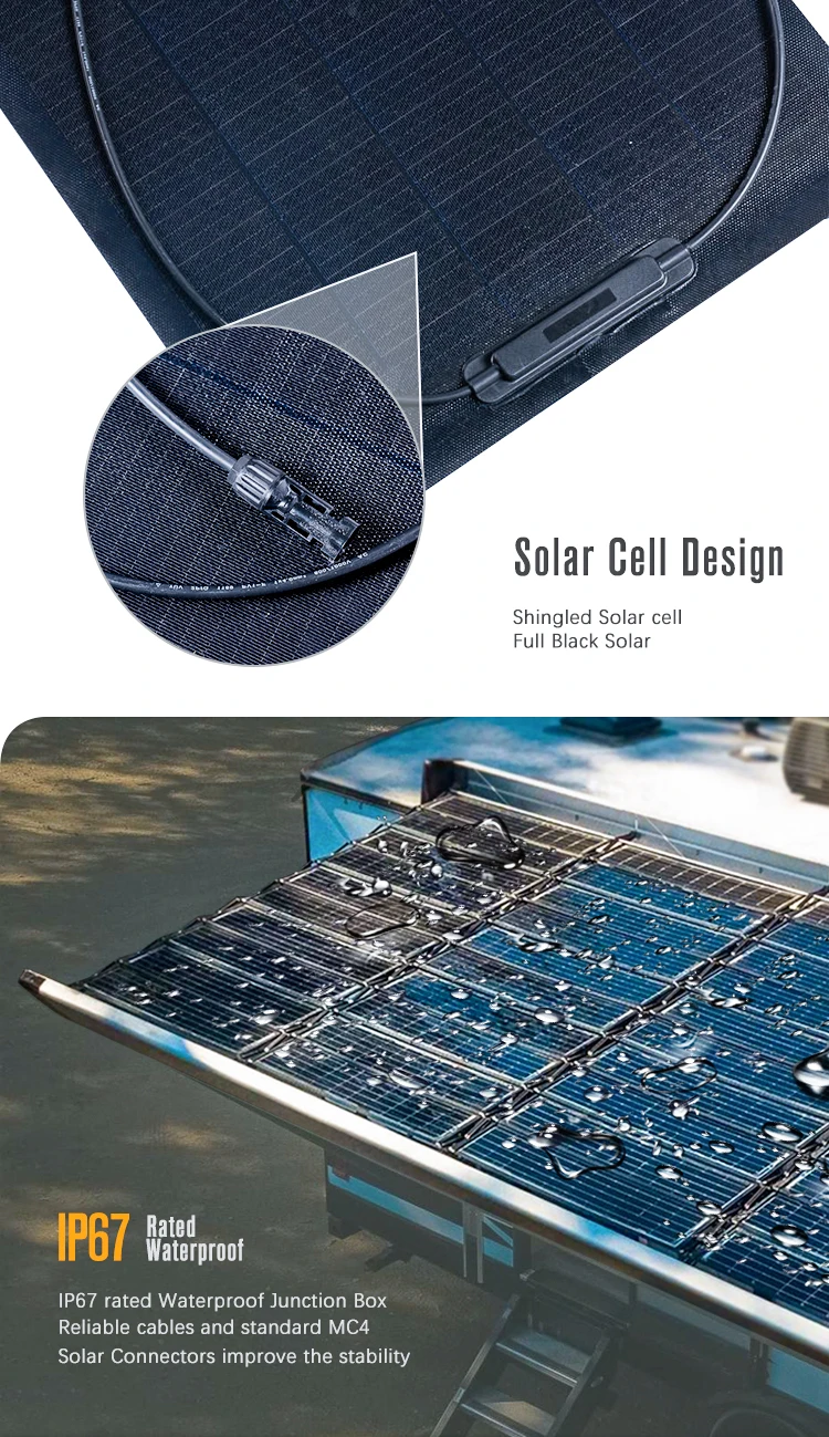 Bluesun Mono Full Black Shingle Module - 110W, 160W Solar Panels