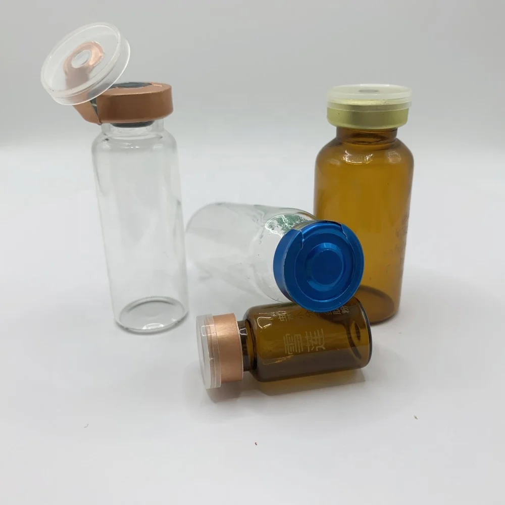 Glass Tubular Bottle Injection Vial With Rubber Stopper