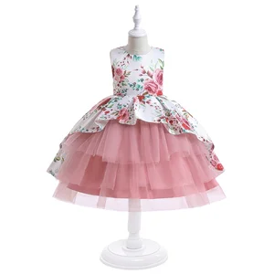 MQATZ Elegant Africa Printing Flower Dresses Children Clothes Tutu Skirt Casual Girls Dresses for Girls L5383