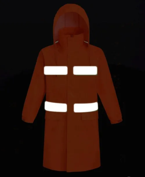 Image [7]-Long Raincoat Waterproof Reflective Safety Work Rain Coat Jacket - jinjiaraincoats-jinjiaraincoats