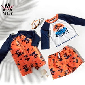 Custom Neck Children Short Sleeve T-shirt Children Swimwear Kids Swimwear