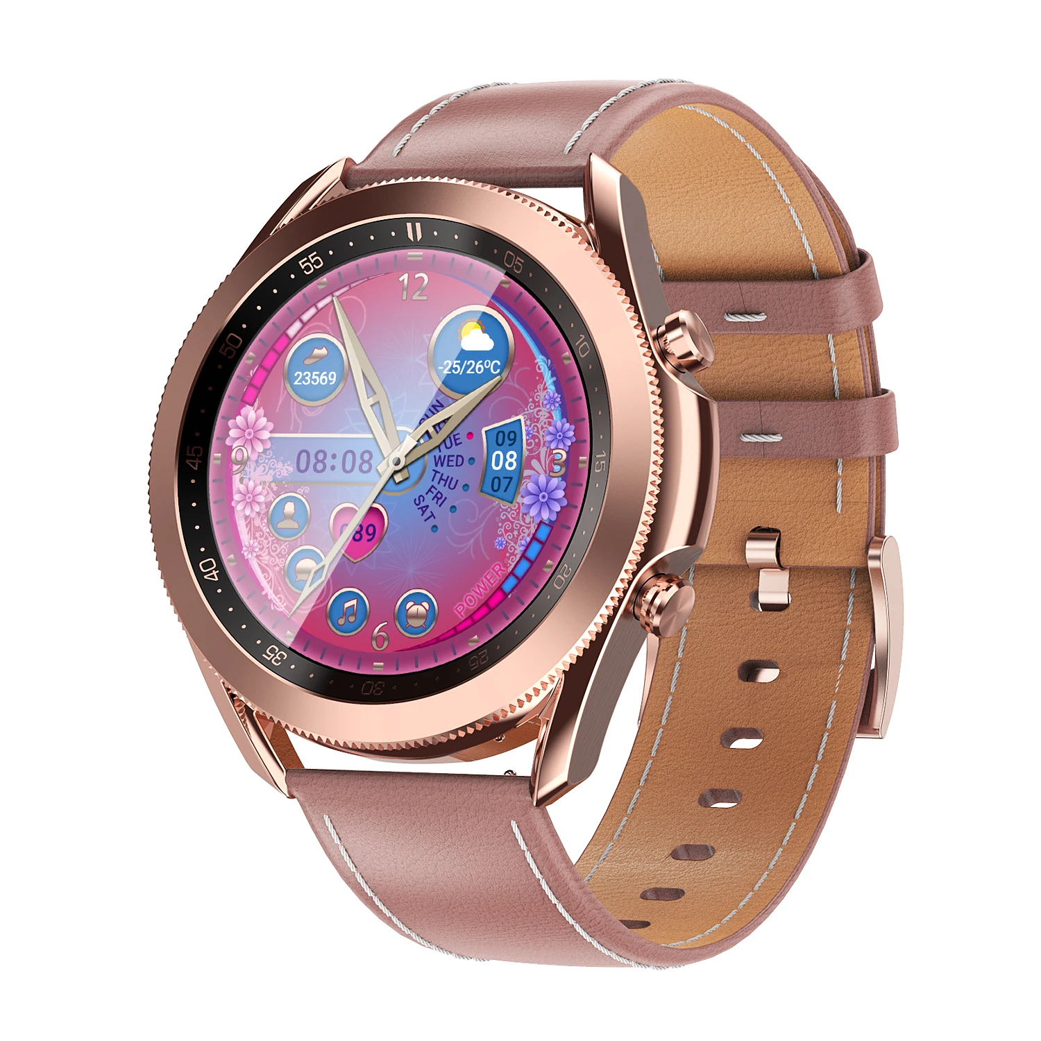 W3 Smart Watch Round Rotating Dial Multiple Sport Modes BT Phone Call Music Blood Pressure Oxygen ECG PPG for Men Smartwatch W3