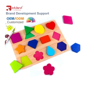 EDULAND Montessori Educational Set 3D Wooden Puzzle DIY Toys for Preschool Learning Wood Puzzles for Kids