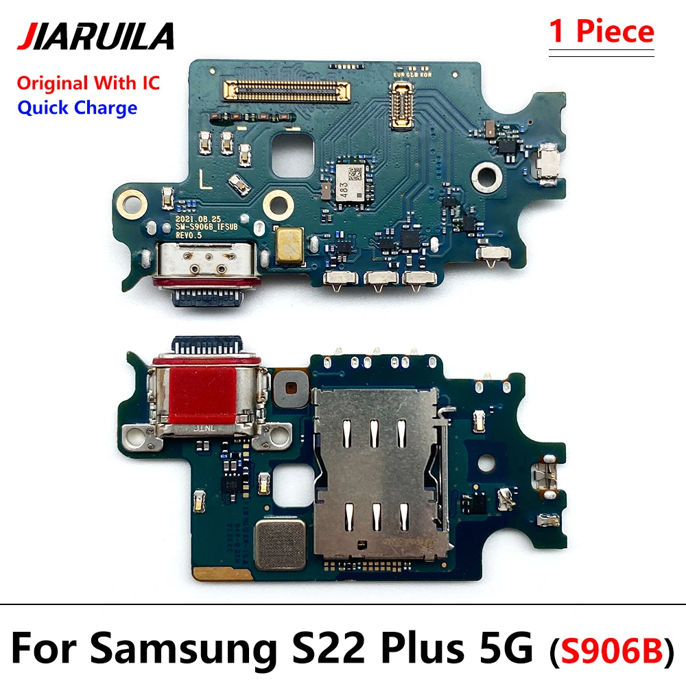 Original USB Charging Port Connector Board Plug Dock Flex Cable for Samsung S22 Plus S22 Ultra S908B S908U S901B S901U S906B