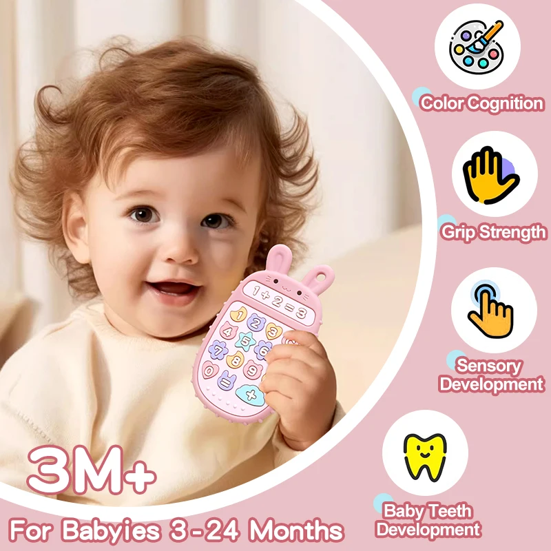 Baby Teethers Phone Remote Control Teether Teething Toys Silicone ...