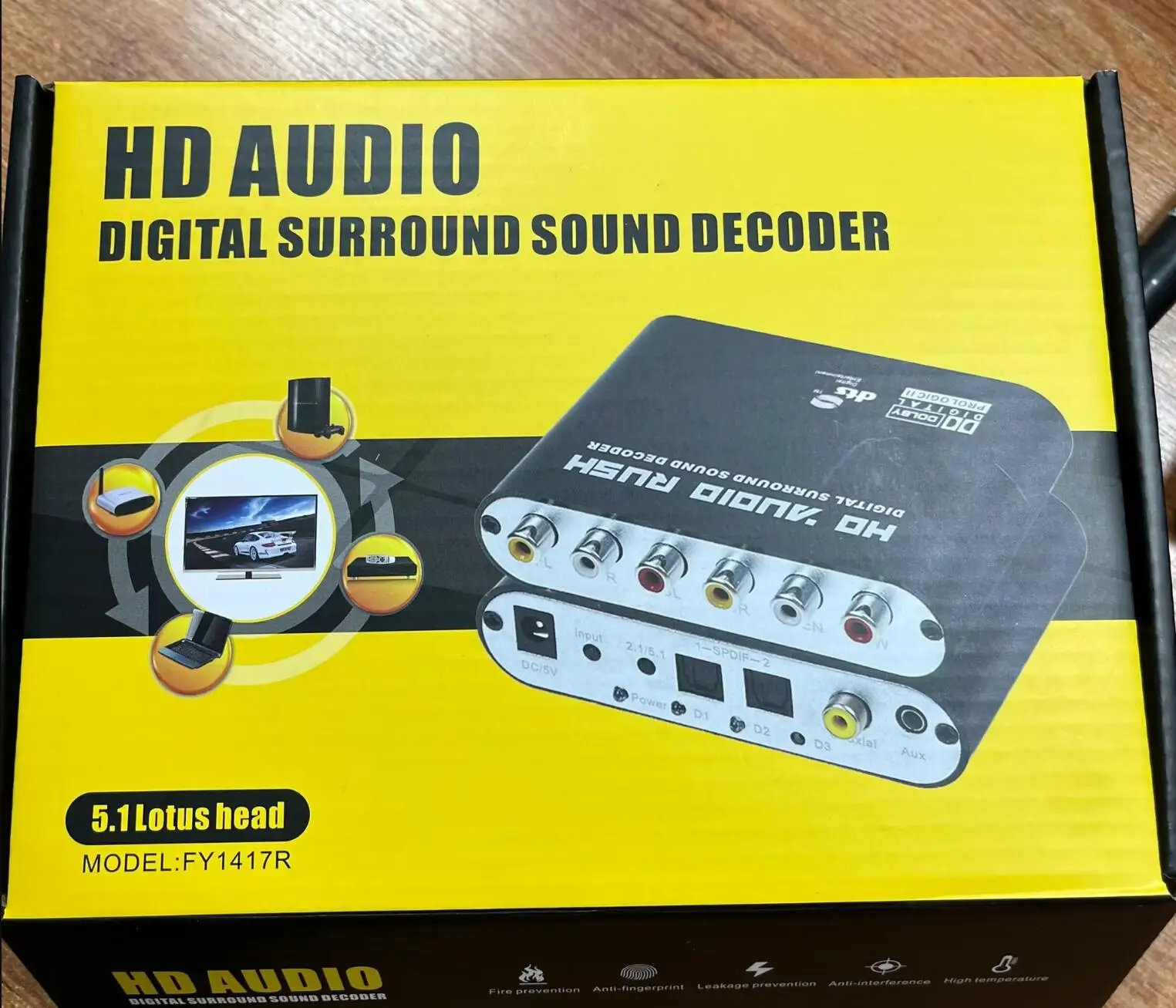 5.1Ch Digital Audio Converter DTS / AC3 for DOLBY Decoding SPDIF Input to 5.1 De