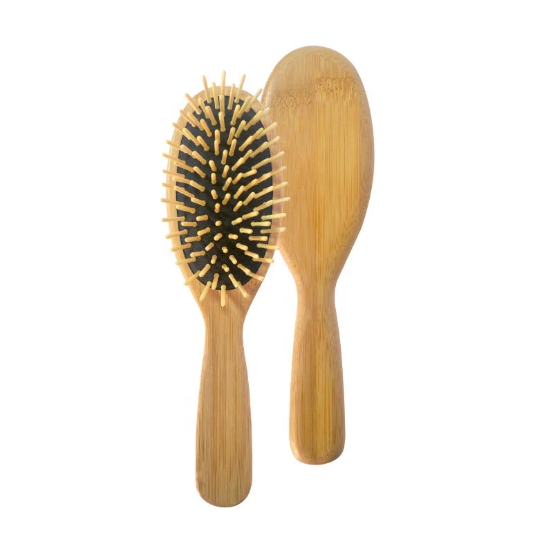 New Arrival Eco-friendly Custom Logo Bamboo Cushion Massage Hair Detangling Brush