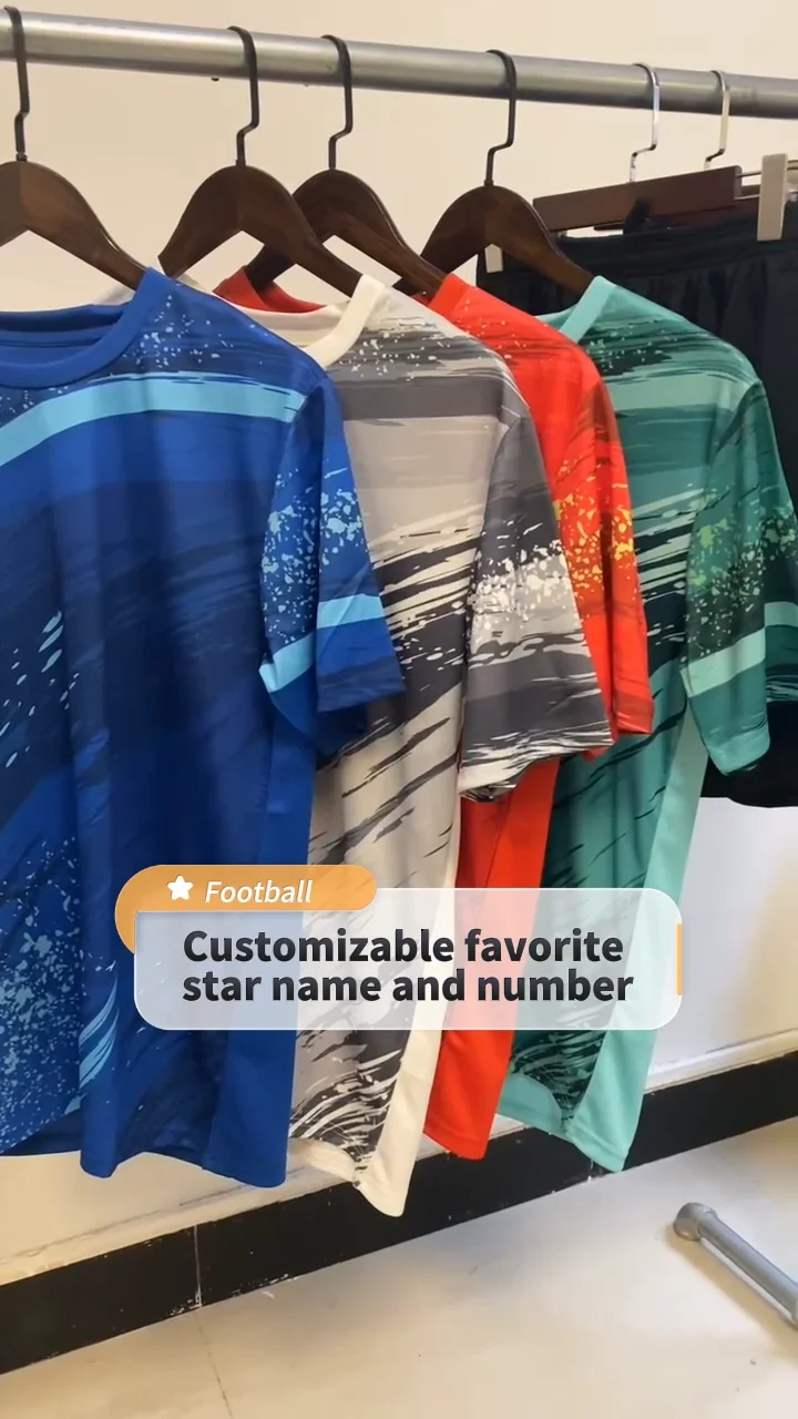 Adults Football Jersey Custom Name And Logo Breathable Round Neck