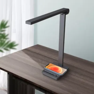 Touch Sensor Dimmable Wireless Charging Desk Lamp with USB Port, Wireless Charger Desk Lamp with Movable and Foldable Lamp Head