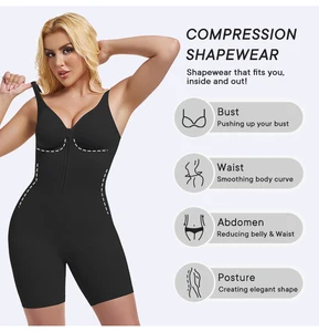 Women Gaine Amincissante Femme Shaping Body Flat Tummy Shaper Zip up Seamless Shapewear Tummy Control Shapewear