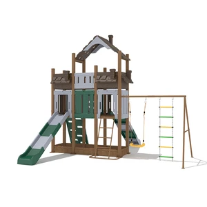 2026 Factory Sale Garden Slides Swing Games for Kindergarten School Outdoor Playground Play House for Kids Play Equipment