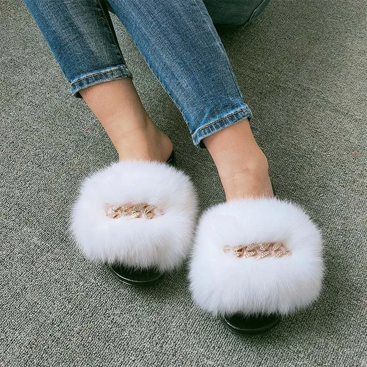 Amazon.com: Whoyun - Pantuflas para mujer con costados de peluche,  sandalias esponjosas de piel sintética suave con puntera abierta, para el  interior y el exterior, color rosa y negro, Rosa, 7 :