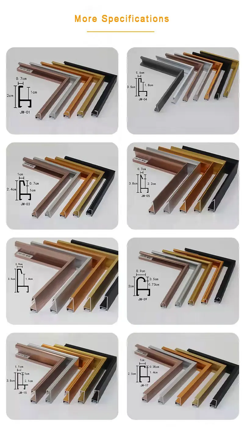 Noble Golden Brushed Aluminum Picture Frames Silver Aluminum Photo