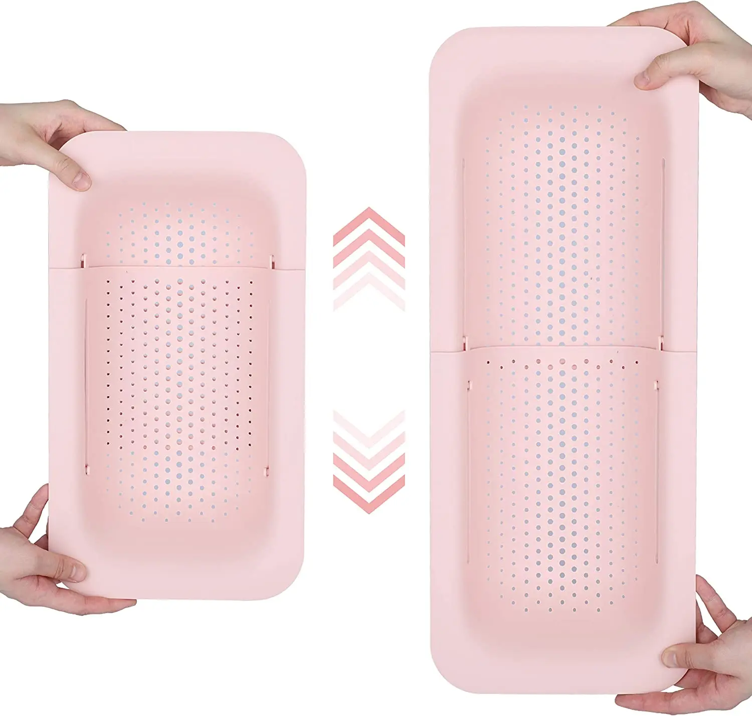 Over the Sink Colander Strainer Basket Vegetables Filter Drain Plastic Rack Colanders Collapsible