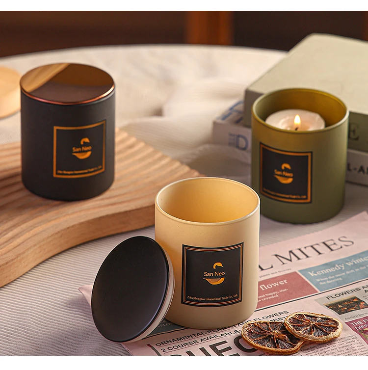 High Quality 10oz Glass Candle Jars with Lids for Home Decor