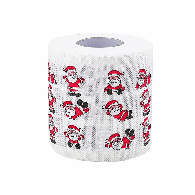 Wholesale Festive Party Santa Claus Christmas Tree Printed Toilet Tissues Original Factory Supply of Colored Tissues