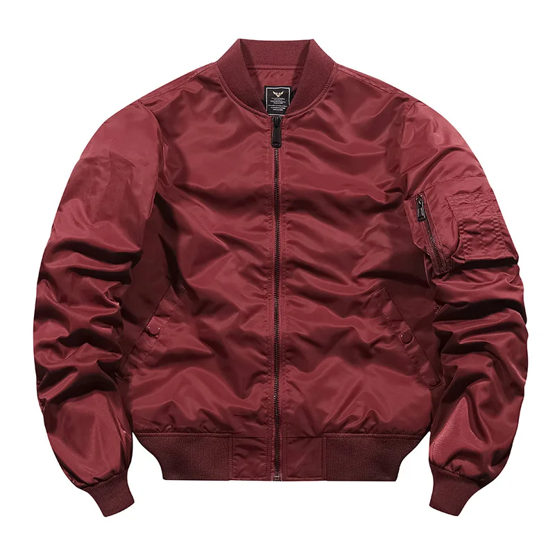 Wholesale High Quality Solid Color Winter Plus Size Men Flyer Bomber Jacket_voghion.com