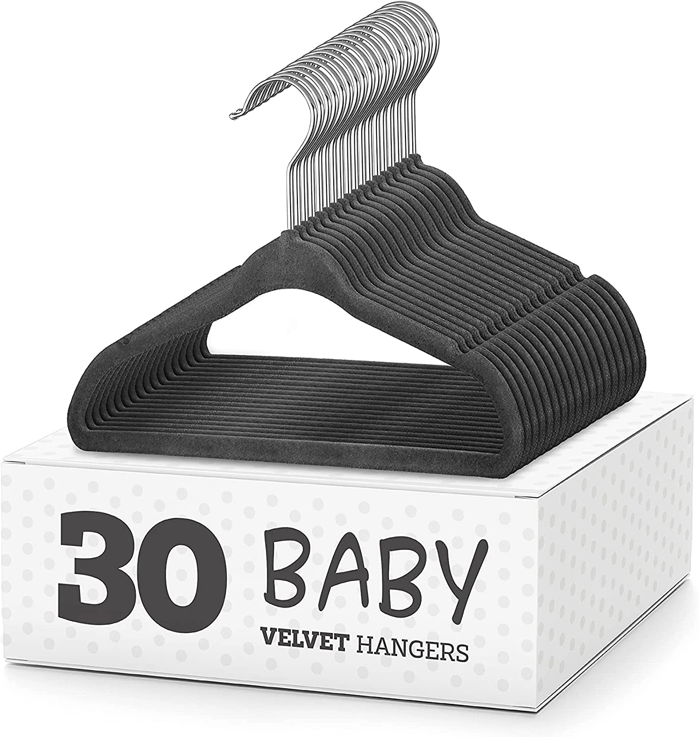 Factory Premium Kids Velvet Hangers(14inch 30 Pack) Non Slip Baby