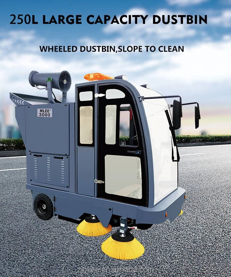 Mlee3000 Road Cleaning Sweeper High Pressure Water,Fogger Spray 250l