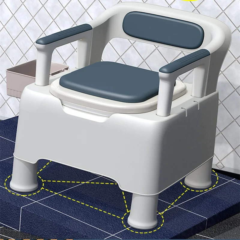 Health Care Foldable Bath Stool Hospital Folding Walker Plastic Commode Chair
