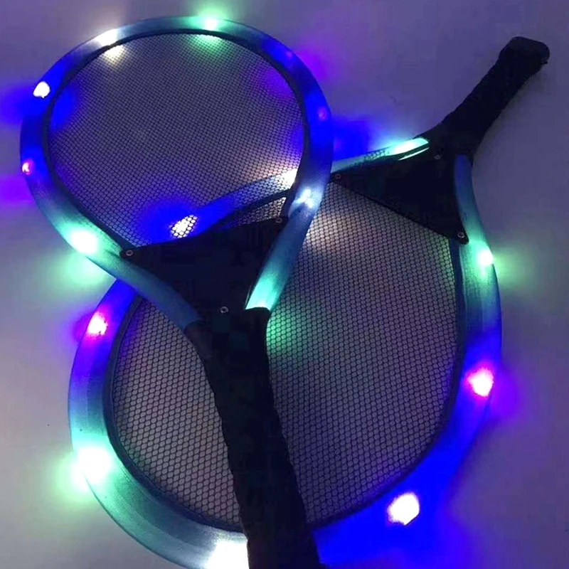 Blue LED Light Up Badminton Set