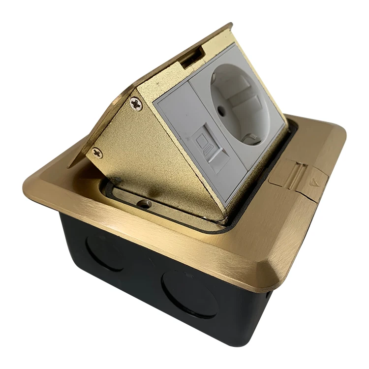 VNX Silver Universal Power Pop up Floor Socket Electrical Power Ground Socket Outlet Box Stainless Floor Mounted Socket
