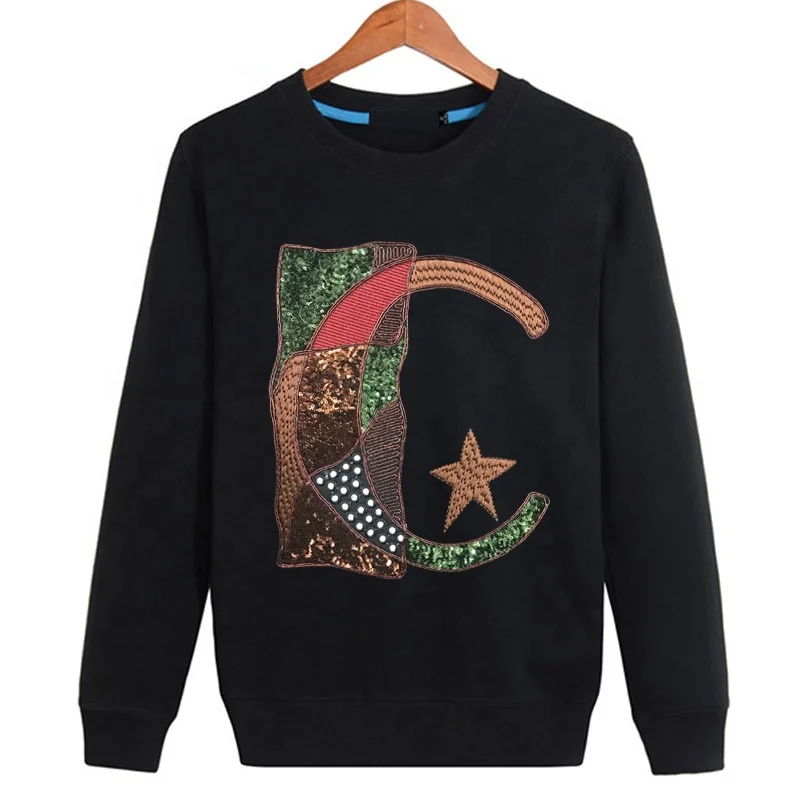 Мужская толстовка с вышивкой и блестками