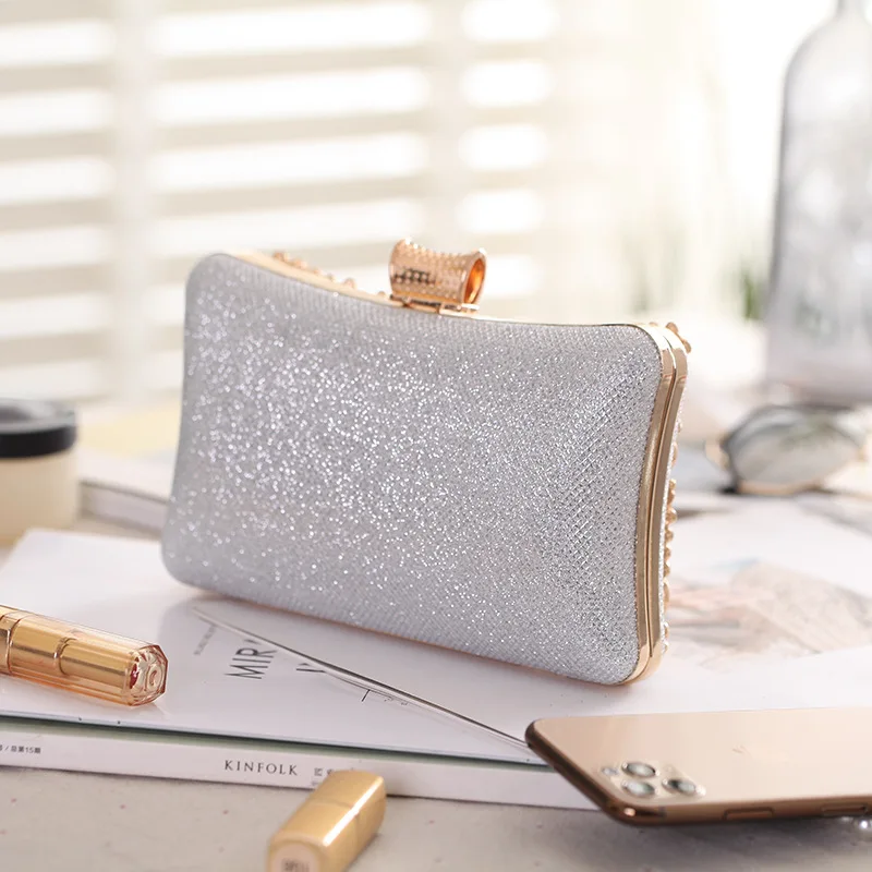 Pochette Donna Con Strass E Diamanti - Borsa Sera Elegante Per Matrimoni E Feste - Foto 4