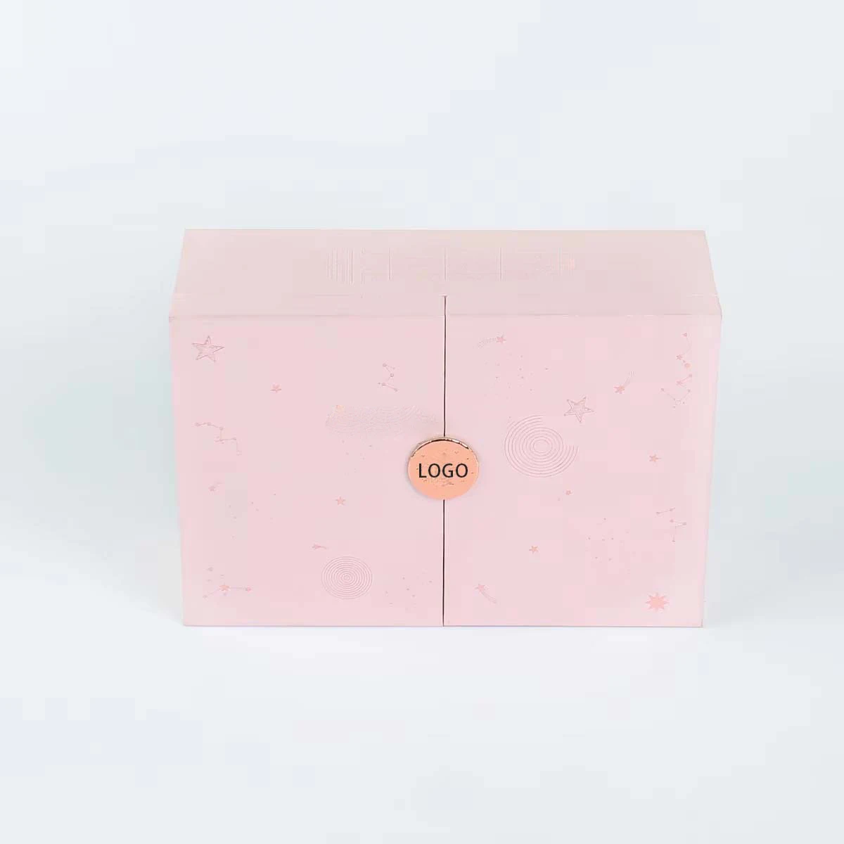 תיבת אריזת מתנה מותאמת ליום האהבה, דפוס זהב חם, תיבה מגנטית ממוחזרת עם עיצוב פתיחה כפולה וסגירה ממופנחת