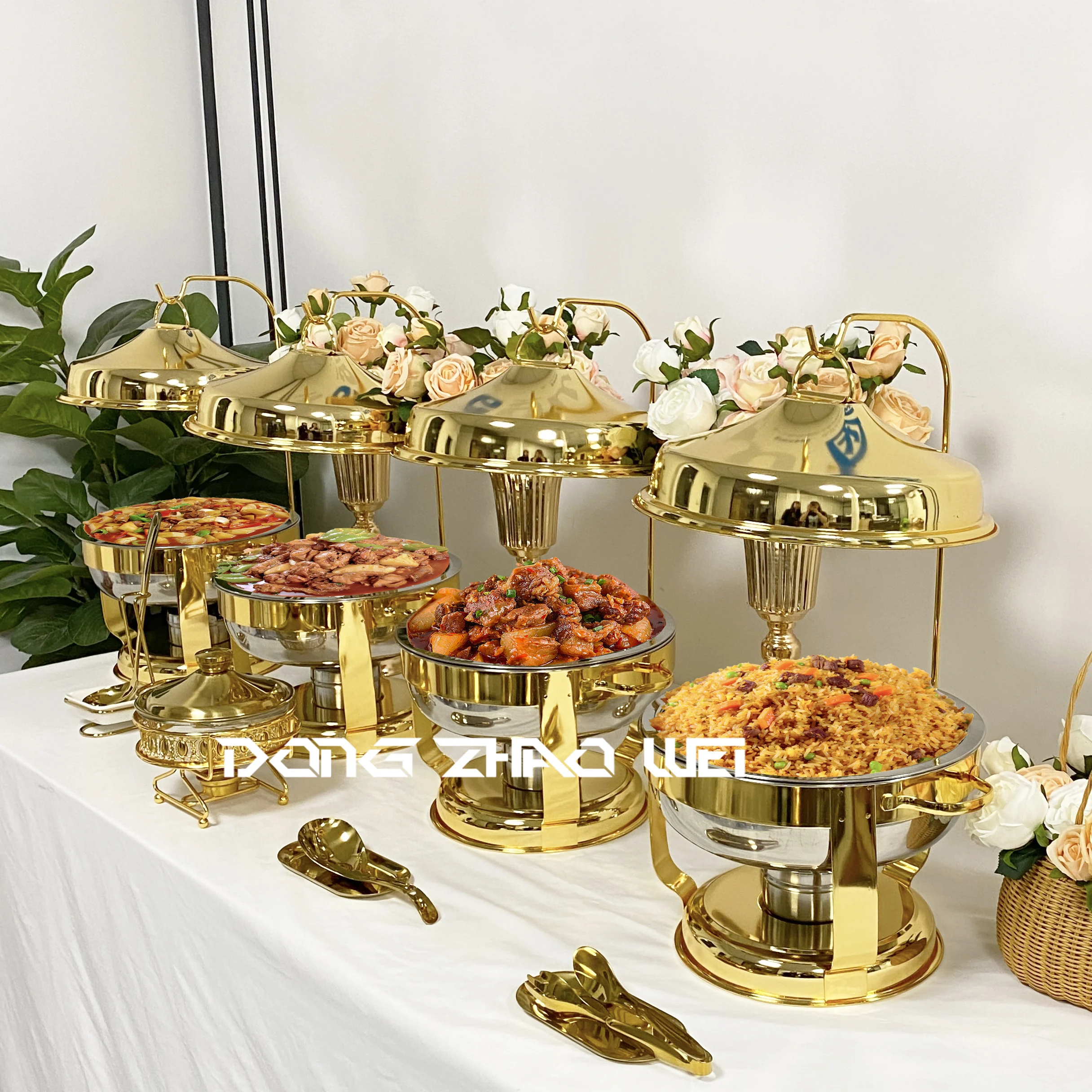 Hotel Wedding Banquet 9.0l Stainless Steel Food Warmer Gold And Silver ...